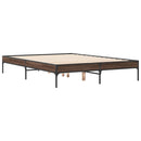 sengestel 120x200 cm konstrueret træ og metal brun egetræ