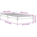 sengeramme 100x200 cm konstrueret træ og metal sort