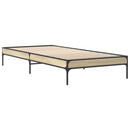 sengeramme 100x200 cm konstrueret træ og metal sonoma-eg