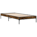 sengeramme 100x200 cm konstrueret træ og metal røget eg