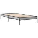 sengeramme 100x200 cm konstrueret træ og metal grå sonoma-eg
