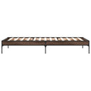 sengeramme 100x200 cm konstrueret træ og metal brunt egetræ