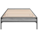 sengeramme 90x200 cm konstrueret træ og metal grå sonoma-eg