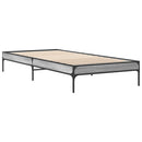 sengeramme 90x200 cm konstrueret træ og metal grå sonoma-eg