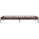 sengeramme 90x200 cm konstrueret træ og metal brun egetræsfarve