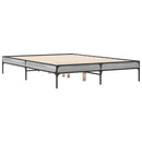 sengestel 140x190 cm konstrueret træ og metal grå sonoma-eg