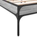 sengestel 140x190 cm konstrueret træ og metal grå sonoma-eg