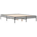sengestel 135x190 cm konstrueret træ og metal grå sonoma-eg