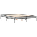 sengestel 120x190 cm konstrueret træ og metal grå sonoma-eg