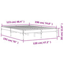 sengestel 120x190 cm konstrueret træ og metal grå sonoma-eg