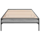 sengeramme 75x190 cm konstrueret træ og metal grå sonoma-eg