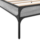 sengeramme 75x190 cm konstrueret træ og metal grå sonoma-eg