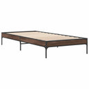 sengeramme 75x190 cm konstrueret træ og metal brun egetræsfarve