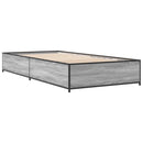 sengeramme 100x200 cm konstrueret træ og metal grå sonoma-eg