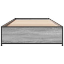 sengeramme 100x200 cm konstrueret træ og metal grå sonoma-eg