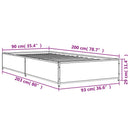 sengeramme 90x200 cm konstrueret træ og metal sort