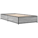 sengeramme 90x190 cm konstrueret træ og metal grå sonoma-eg