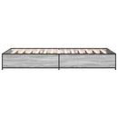 sengeramme 90x190 cm konstrueret træ og metal grå sonoma-eg