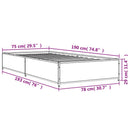 sengeramme 75x190 cm konstrueret træ og metal sort