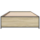 sengeramme 75x190 cm konstrueret træ og metal sonoma-eg