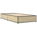 sengeramme 75x190 cm konstrueret træ og metal sonoma-eg