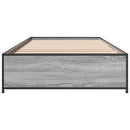 sengeramme 75x190 cm konstrueret træ og metal grå sonoma-eg