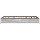 sengeramme 75x190 cm konstrueret træ og metal grå sonoma-eg