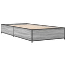 sengeramme 75x190 cm konstrueret træ og metal grå sonoma-eg