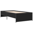 sengeramme 100x200 cm konstrueret træ og metal sort