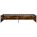 sengeramme 90x190 cm konstrueret træ og metal røget eg