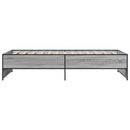 sengeramme 90x190 cm konstrueret træ og metal grå sonoma-eg