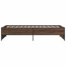 sengeramme 90x190 cm konstrueret træ og metal brun egetræsfarve