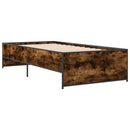 sengeramme 75x190 cm konstrueret træ og metal røget eg