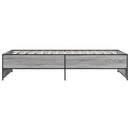 sengeramme 75x190 cm konstrueret træ og metal grå sonoma-eg