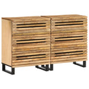 skænke 2 stk. 60x34x75 cm massivt ru mangotræ