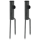 parasolholdere 2 stk. med jordspyd 9x35 cm galvaniseret stål