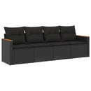 sofasæt til haven 4 dele med hynder polyrattan sort