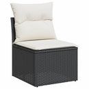sofasæt til haven 4 dele med hynder polyrattan sort