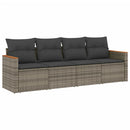 sofasæt til haven 4 dele med hynder polyrattan grå