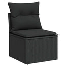 sofasæt til haven 7 dele med hynder polyrattan sort