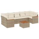 sofasæt til haven 8 dele med hynder polyrattan beige