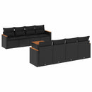 sofasæt til haven 9 dele med hynder polyrattan sort