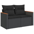 sofasæt til haven 9 dele med hynder polyrattan sort