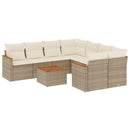 sofasæt til haven 9 dele med hynder polyrattan beige