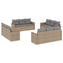havesofasæt 12 dele med hynder polyrattan beige
