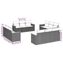 havesofasæt 12 dele med hynder polyrattan beige