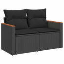 sofasæt til haven 5 dele med hynder polyrattan sort