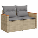 havesofasæt 5 dele med hynder polyrattan beige