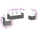 havesofasæt 5 dele med hynder polyrattan beige