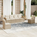 sofasæt til haven 6 dele med hynder polyrattan beige